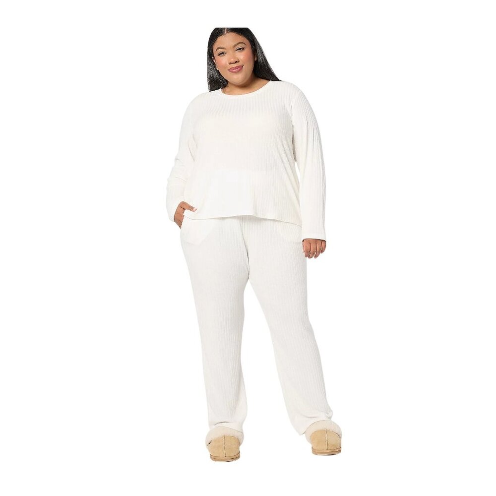 Berkshire Homewear Lounge Set Size XS Heathered Long Sleeve Pant Hacci Set Cozy